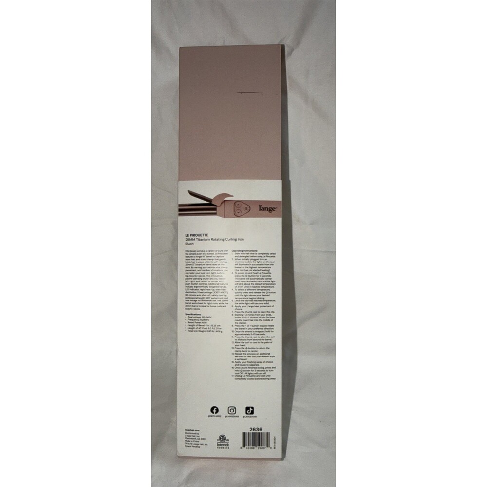 l’ange Blush 25mm 1” Le Pirouette Titanium Rotating Curling Iron - Picture 3 of 4